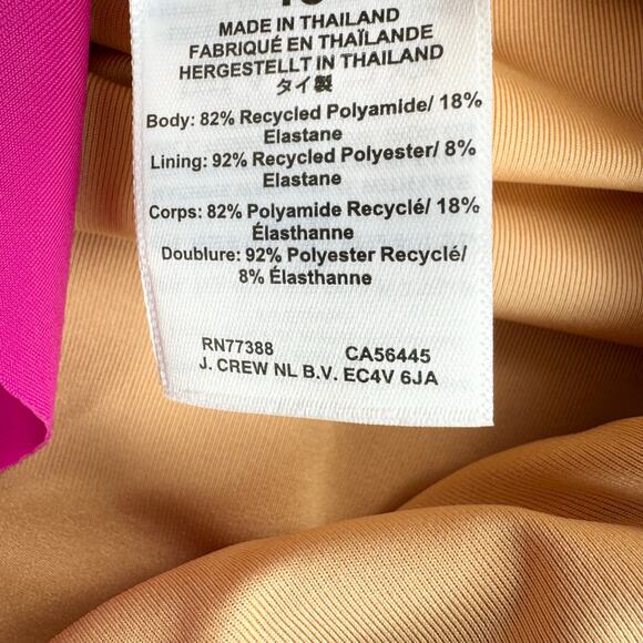 J Crew Womens Ruched Ruffle One Piece Swimsuit Size 4 Pink - Picture 12 of 14